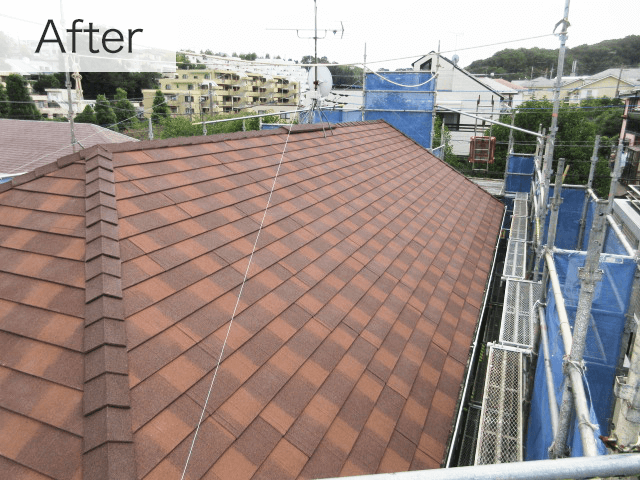 外壁と屋根 同時にリフォーム 2階建て33坪戸建