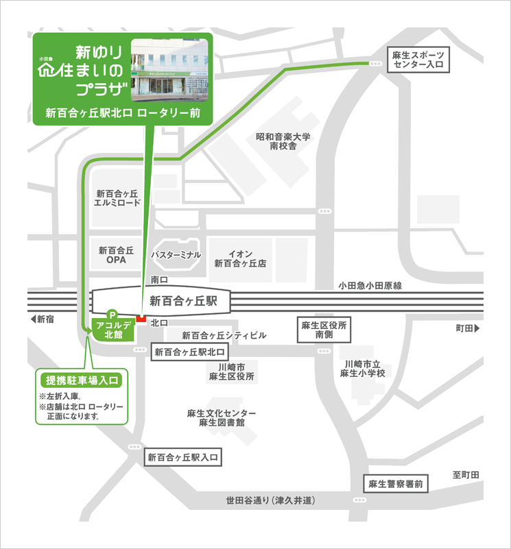 新ゆり 小田急 住まいのプラザ地図