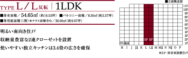 TYPE L/L] 1LDKLʐρ^54.65㎥i16.53؁j